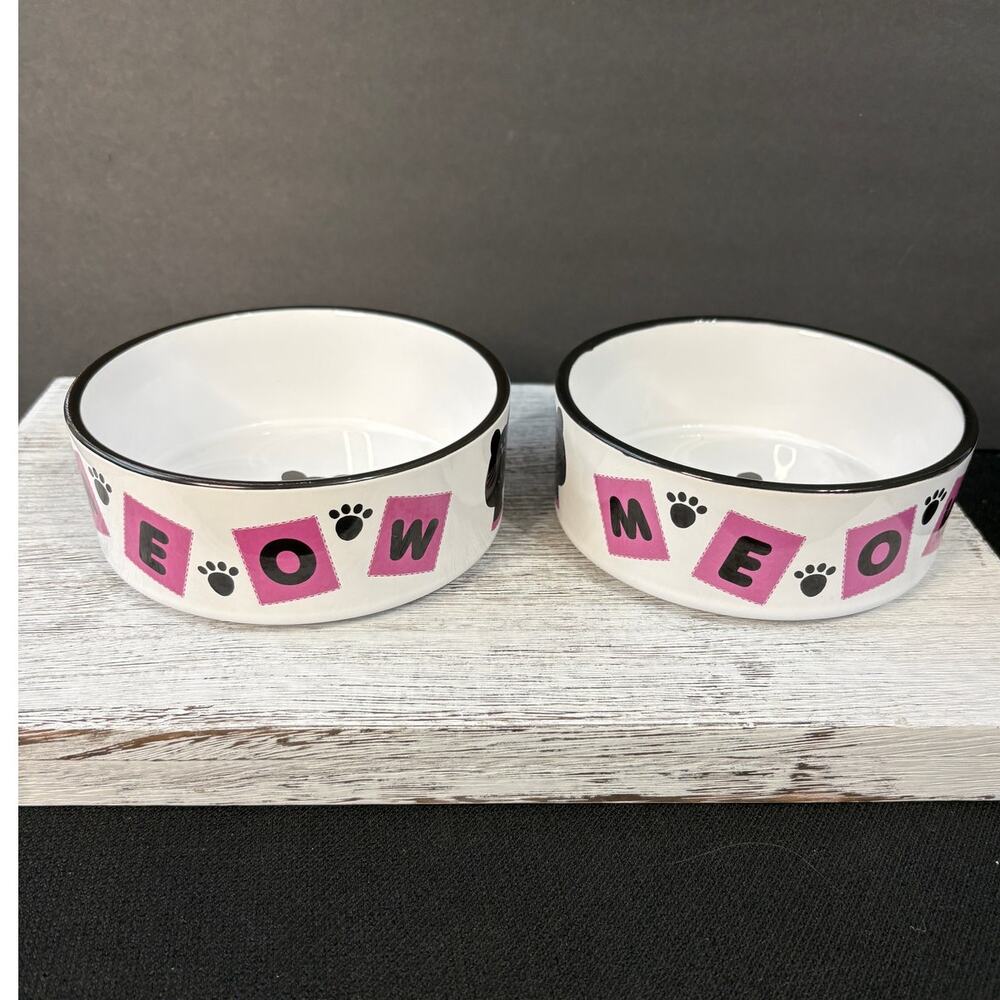 Whisker City Cat Bowl Set NWOT